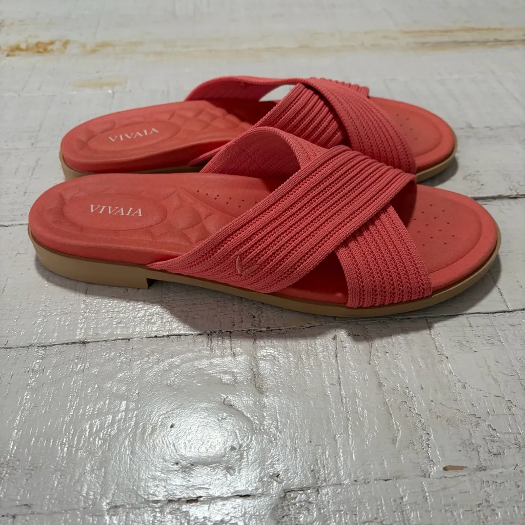 Vivaia Paige Arch Pro Slide Sandals EU size 37 US size 6.5 Salmon Pink Flats - Image 9