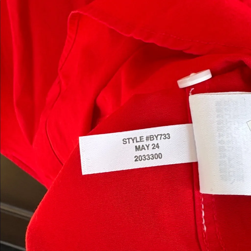 EUC J. Crew Etienne Oversized Button Down Top Poppy Red Generous Size Small - Image 8