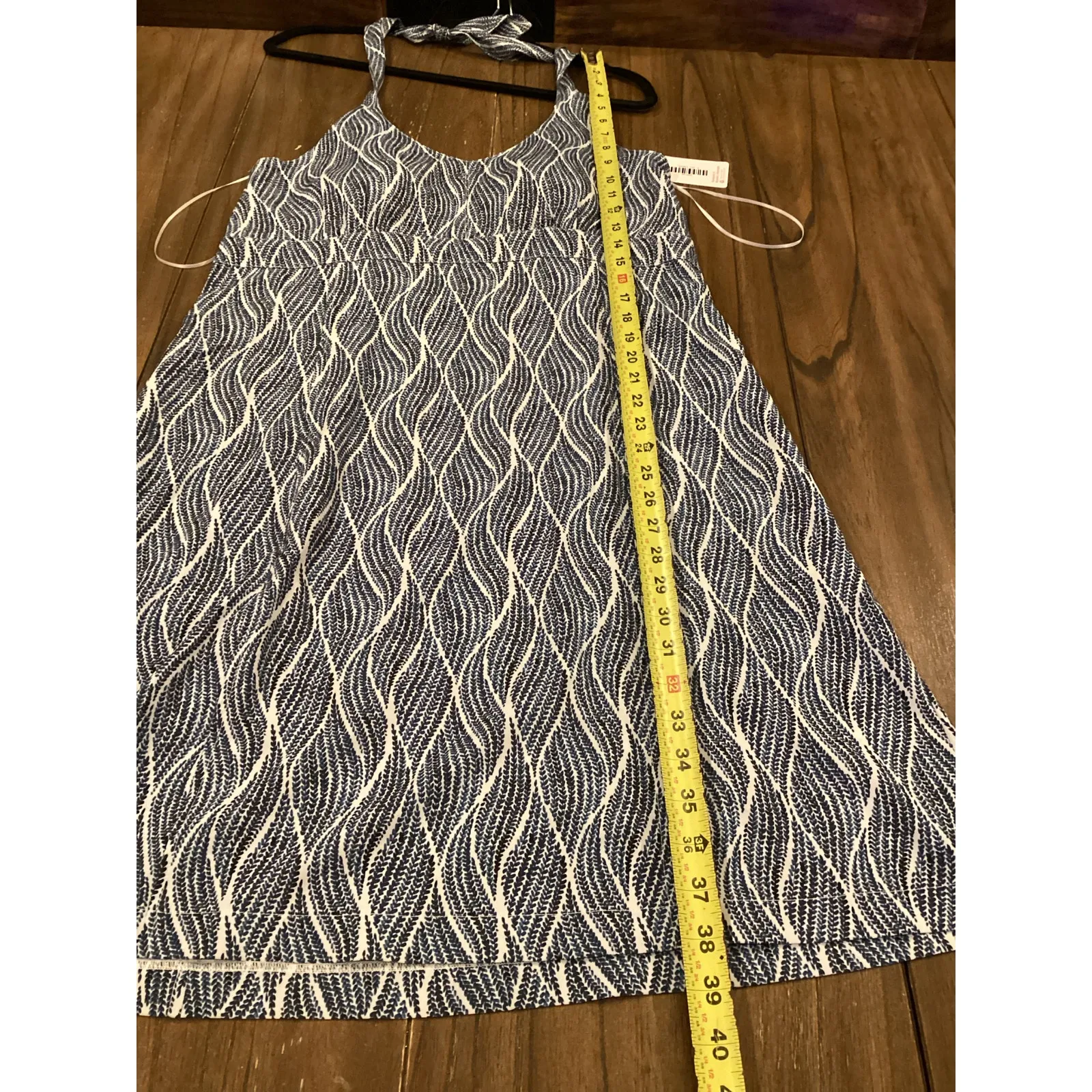 Krimson Klover Piper geo print mini halter Dress Blue and white built in bra L Size L - Image 8