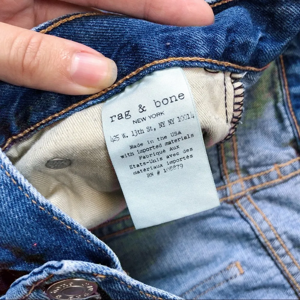 rag & bone • The Cut Off Shorts low rise denim blue jean distressed frayed mini - Image 11