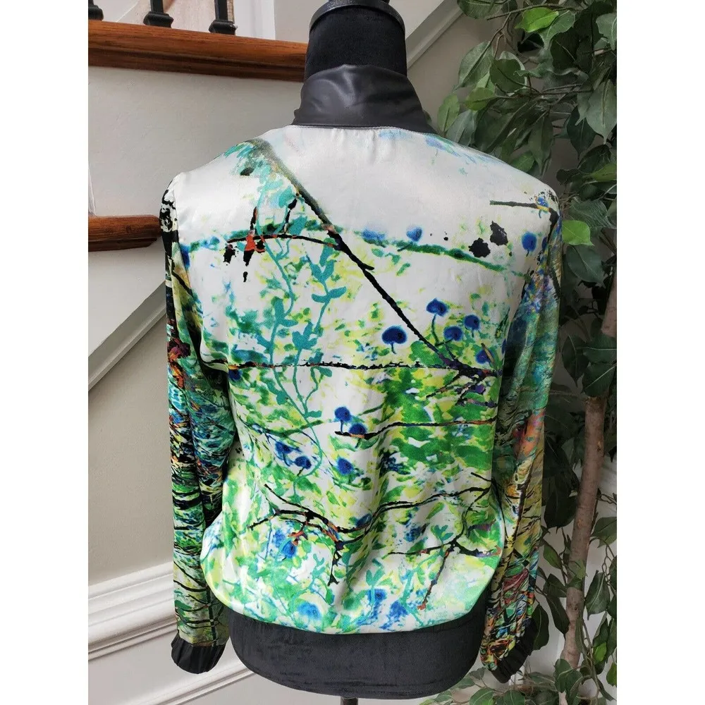 Wenjie Womens Multicolor Polyester Long Sleeve Full Zip Casual Jacket Size Small - Image 8