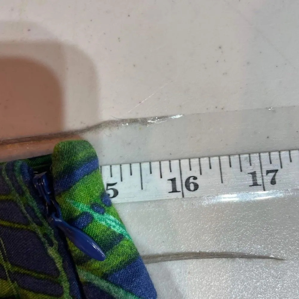 Banana Republic Women’s Tropical‎ Green Blue Vacation Linen Blend Skirt Size 6 - Image 5