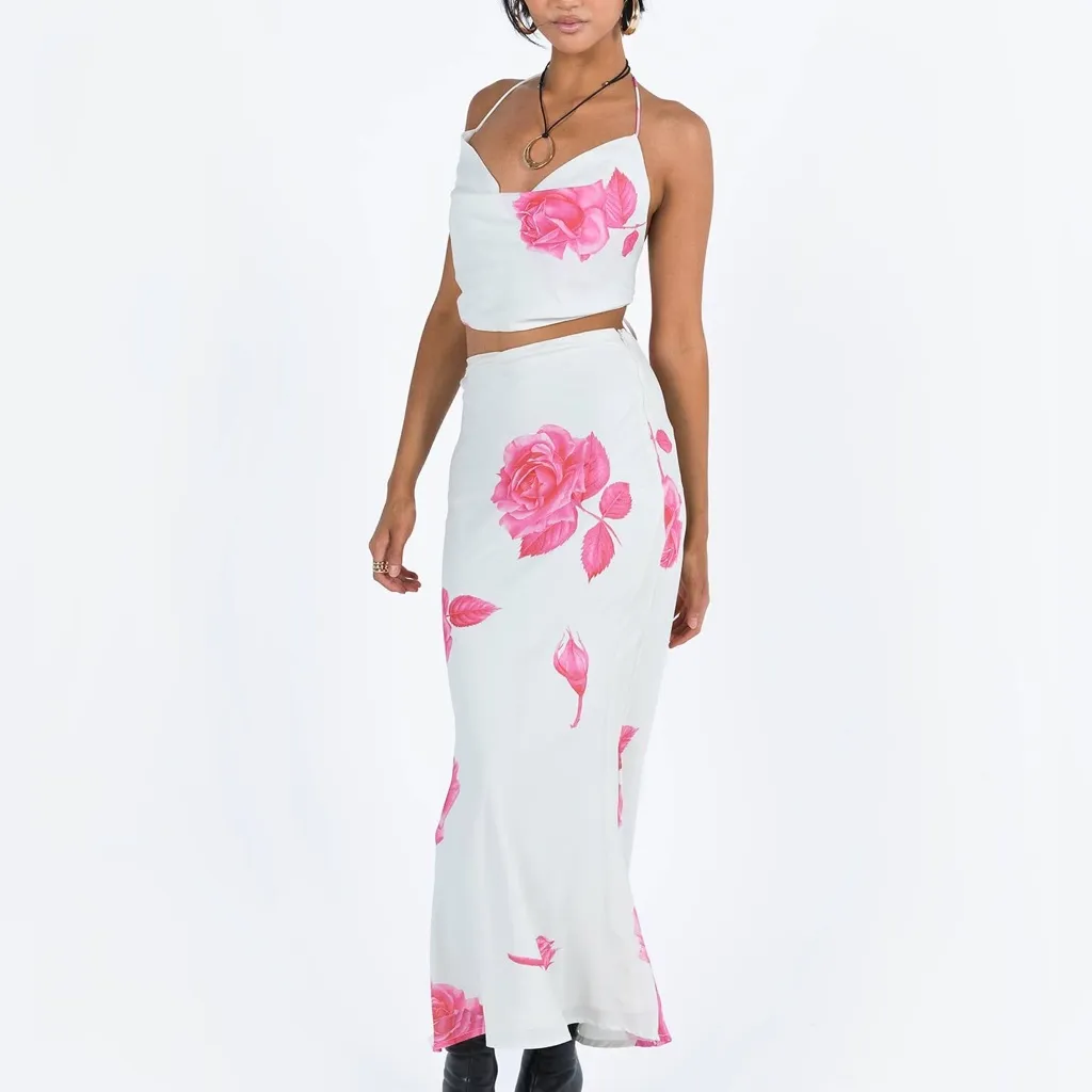 NWT Princess Polly Karalle Skirt Set Cream / Pink Size 12 - Image 4