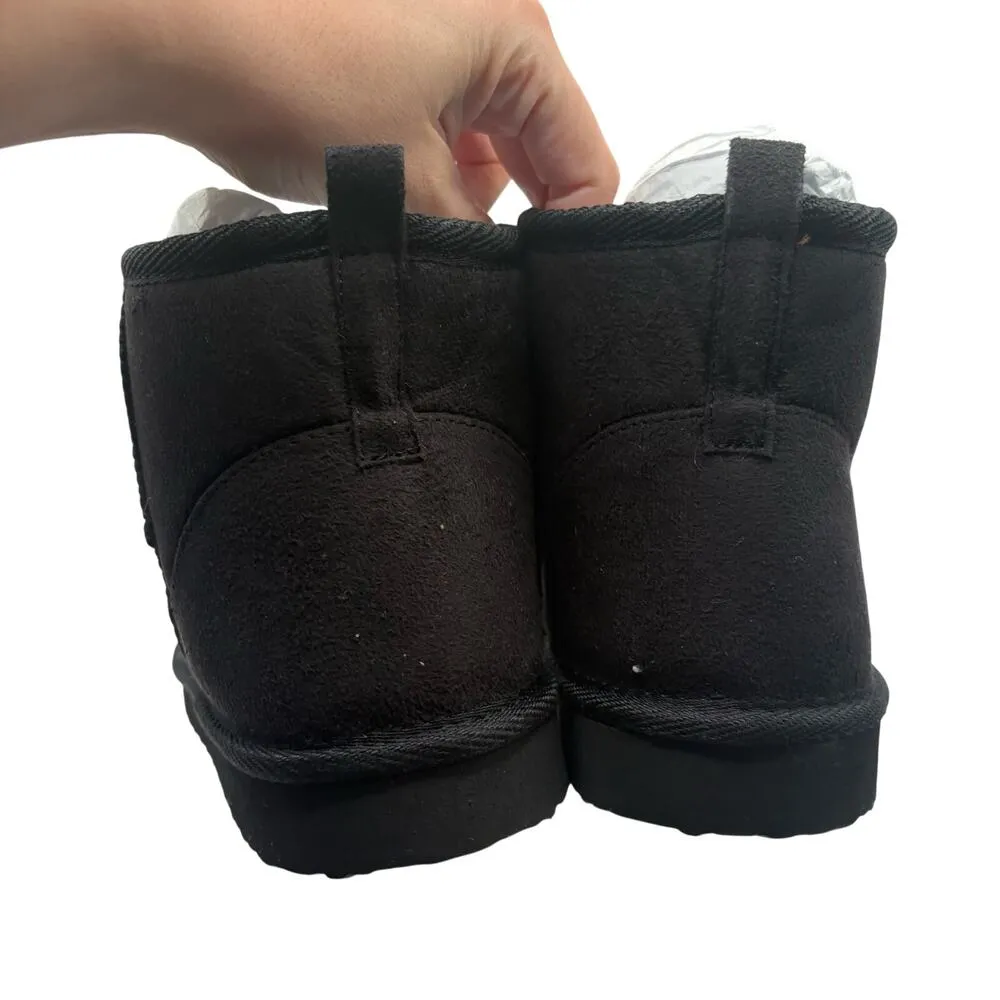 Stitch Fix MIA Bearpaw Shorty Black SZ 9 Suede Ankles Boots Bootie Shearling - Image 3