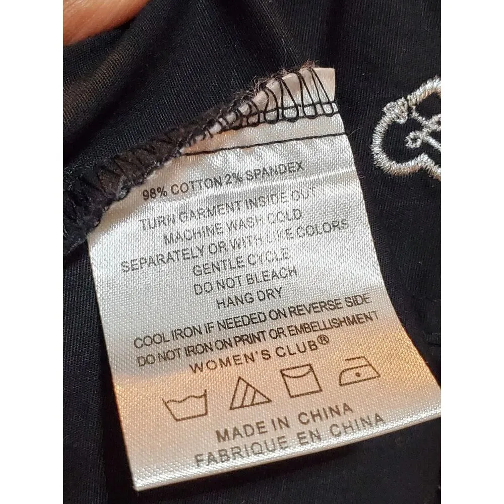 Luxire Women Black Cotton Collared Long Sleeve Button Down Casual Shirt Size XL - Image 10