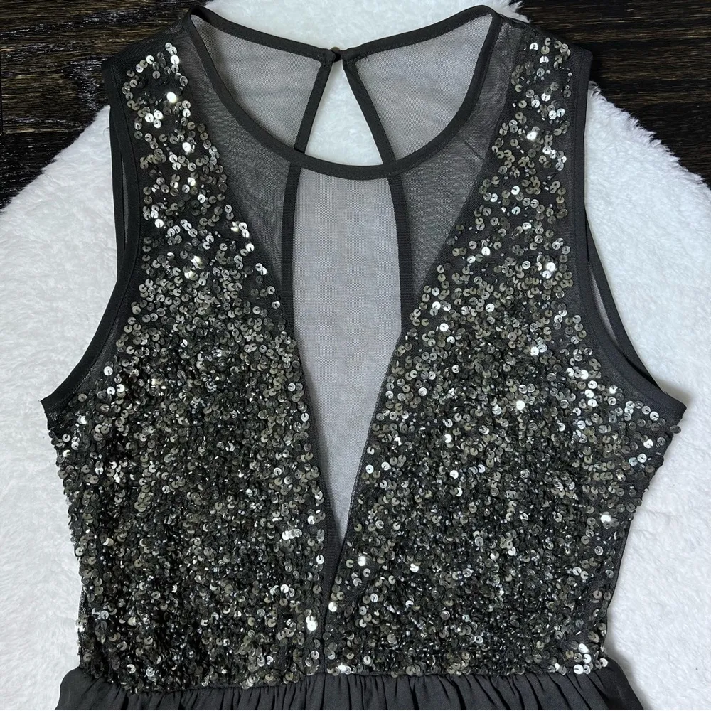 Forever 21 Black Sequin and Mesh Cocktail Dress - Image 2