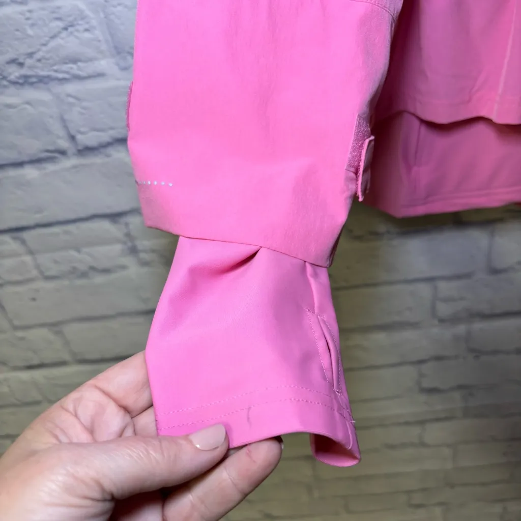 Sweaty Betty Fast Lane Peplum Running Jacket size 12 Pink layered thumbholes - Image 6