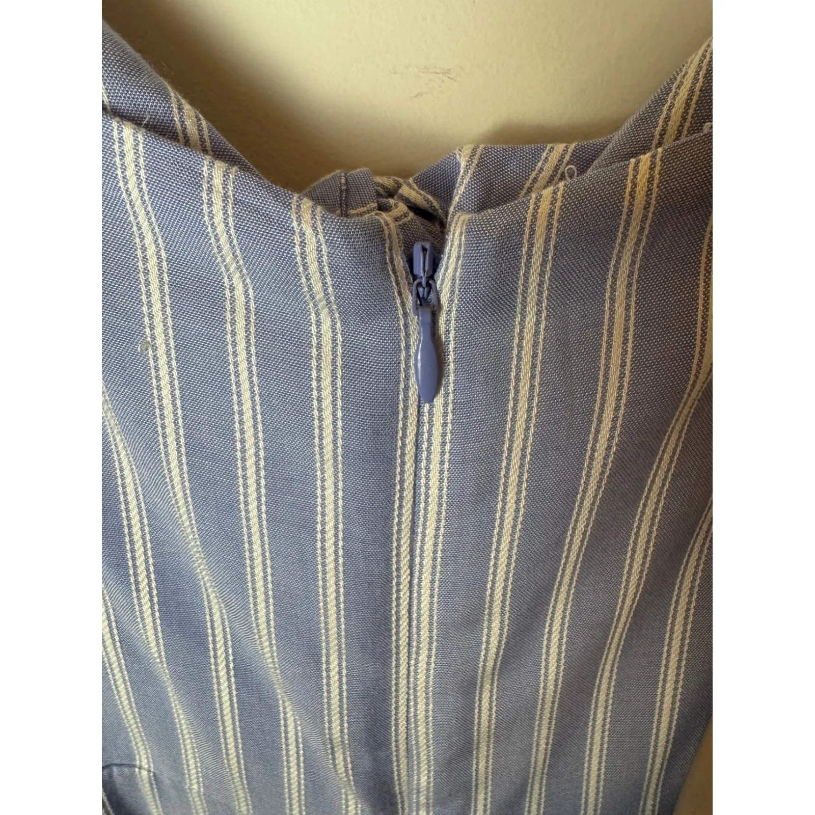 J Crew Jumpsuit Women 8 Blue White Striped Tie Front Cropped Wide Leg NWT Preppy - Image 9