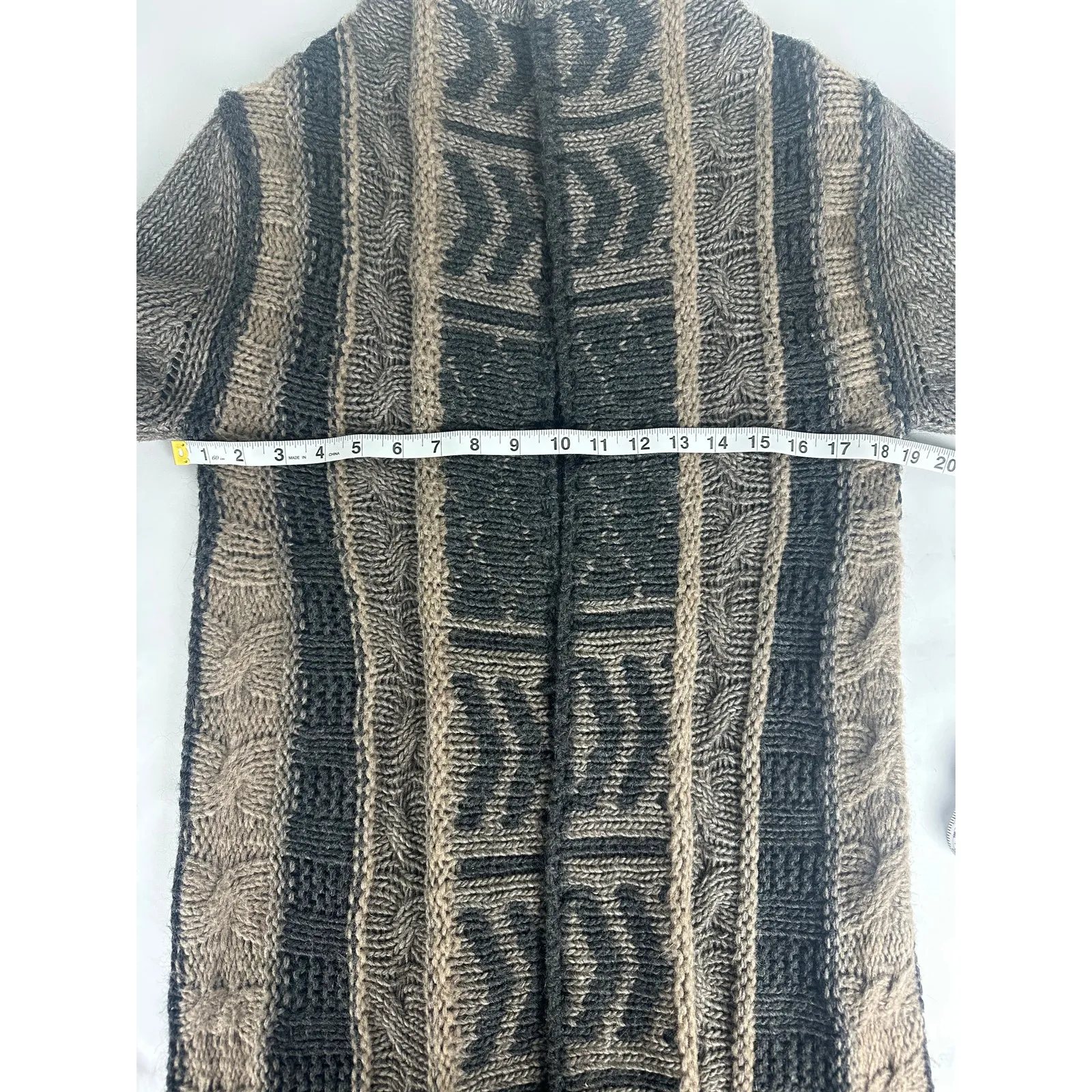 Alpaca Mohair Wool Duster Cardigan Sweater Large Western Neutral Gottardi Italy Brown - Image 7