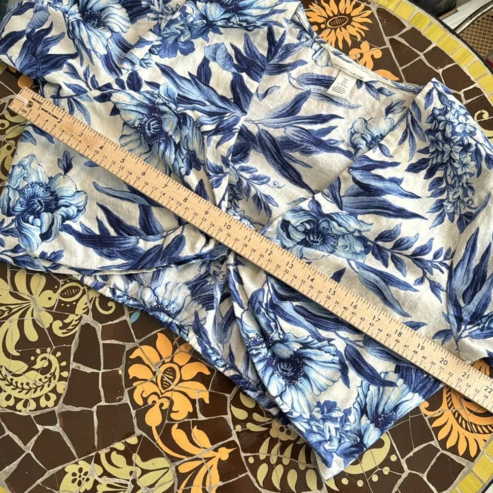 H&M LINEN CROPPED TOP Sz:L - Image 3