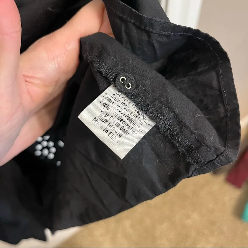 Johnny Was Jade Eyelet Button Up Top Black - Image 5