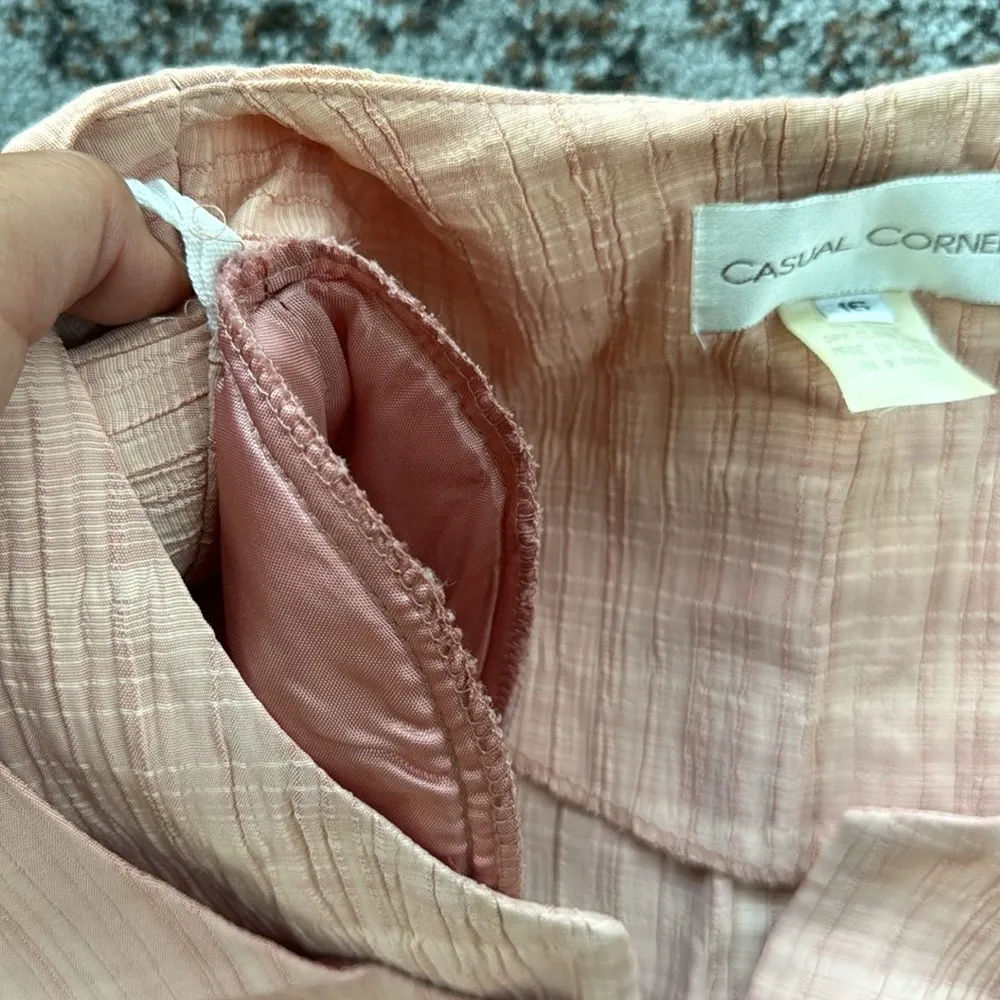 Vintage Casual Corner Button Down Blouse With Built In Vest Pink 16 - Image 5