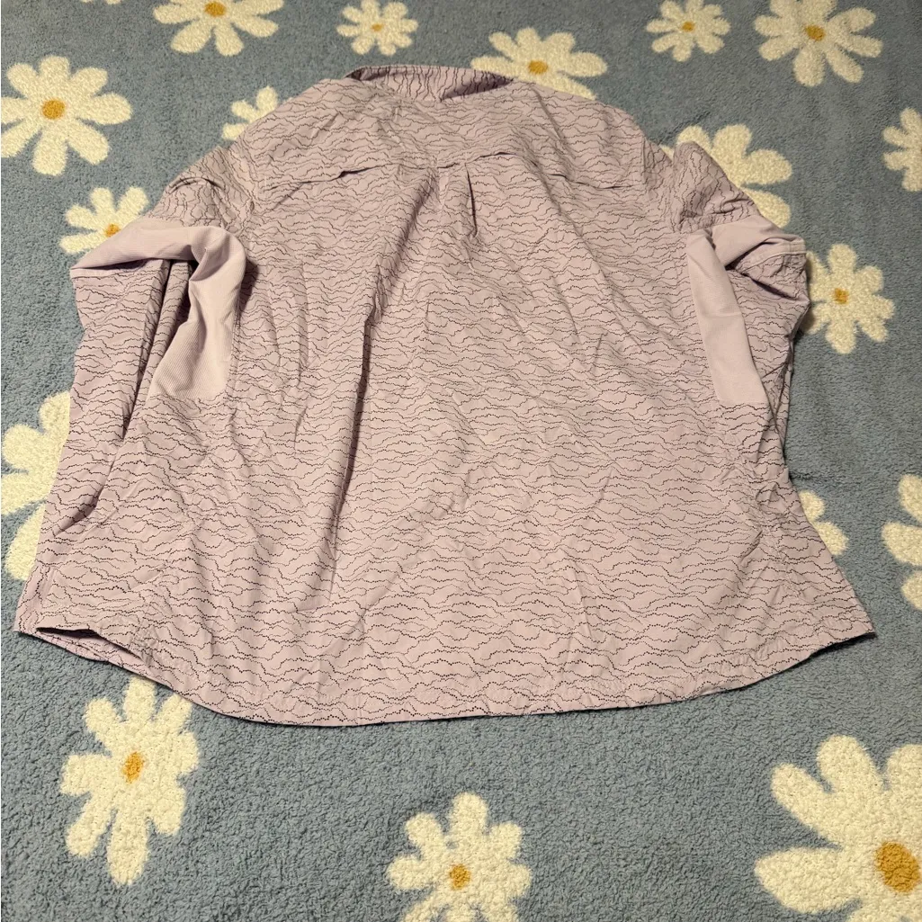 REI Sahara Pattern Purple Button Down Shirt Size XL - Image 2