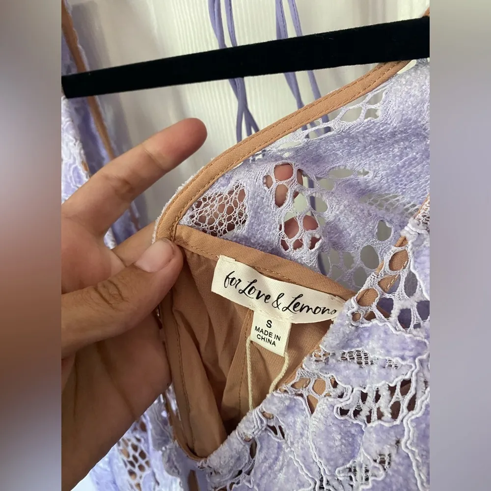 NWT For Love and Lemons ROSEMARY MINI DRESS PURPLE - Image 6