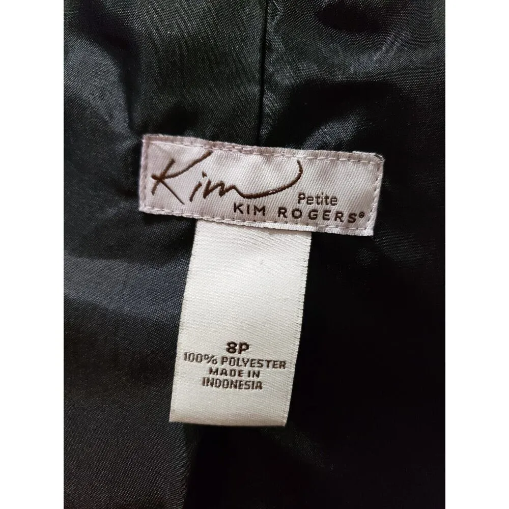 Kim Rogers Women's Purple Lined Polyester Long Sleeve Open Front Blazer Petite 8 - Image 8