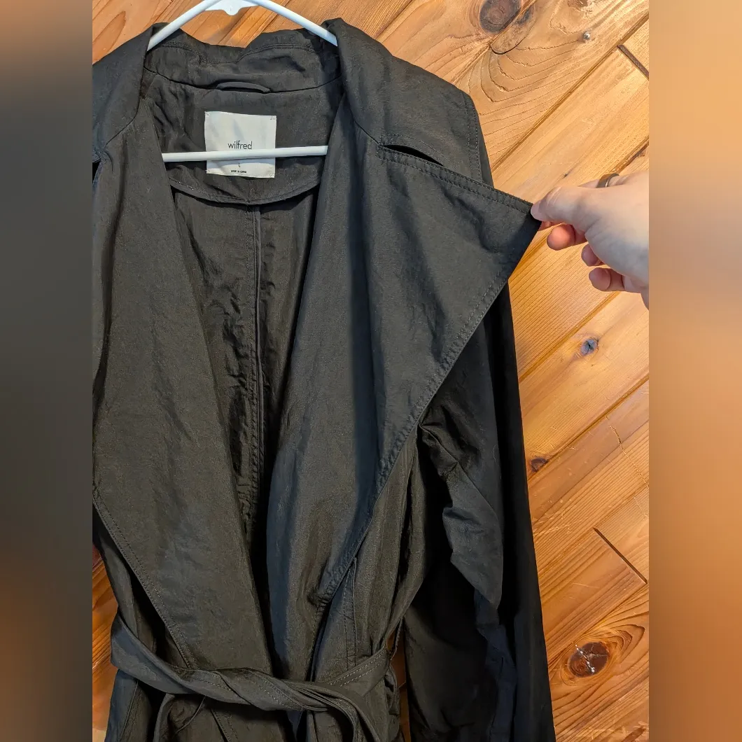 Wilfred Women's Black Trench Coat Size Large - Image 5