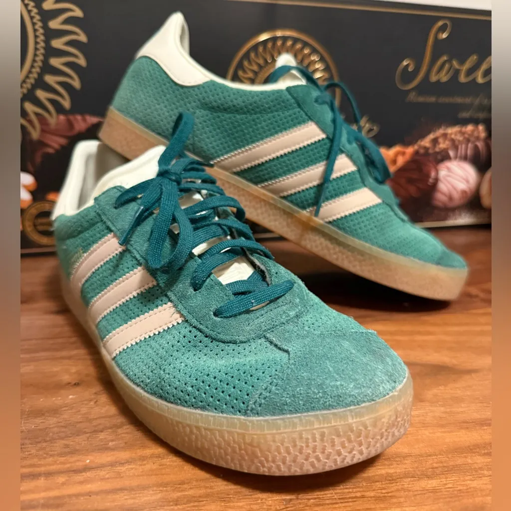 Adidas Gazelle Shoes Collegiate Green Beige - Image 7