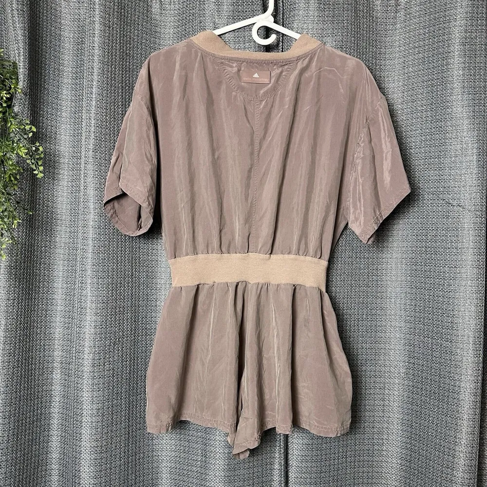 Adidas X Stella McCartney Brown All In One Romper Pockets Size XS Front Zip - Image 5
