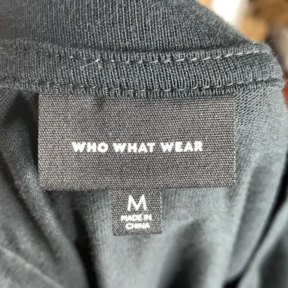 Who What Wear Black Exaggerated Ruffle Sleeve Top Size Medium - Image 3