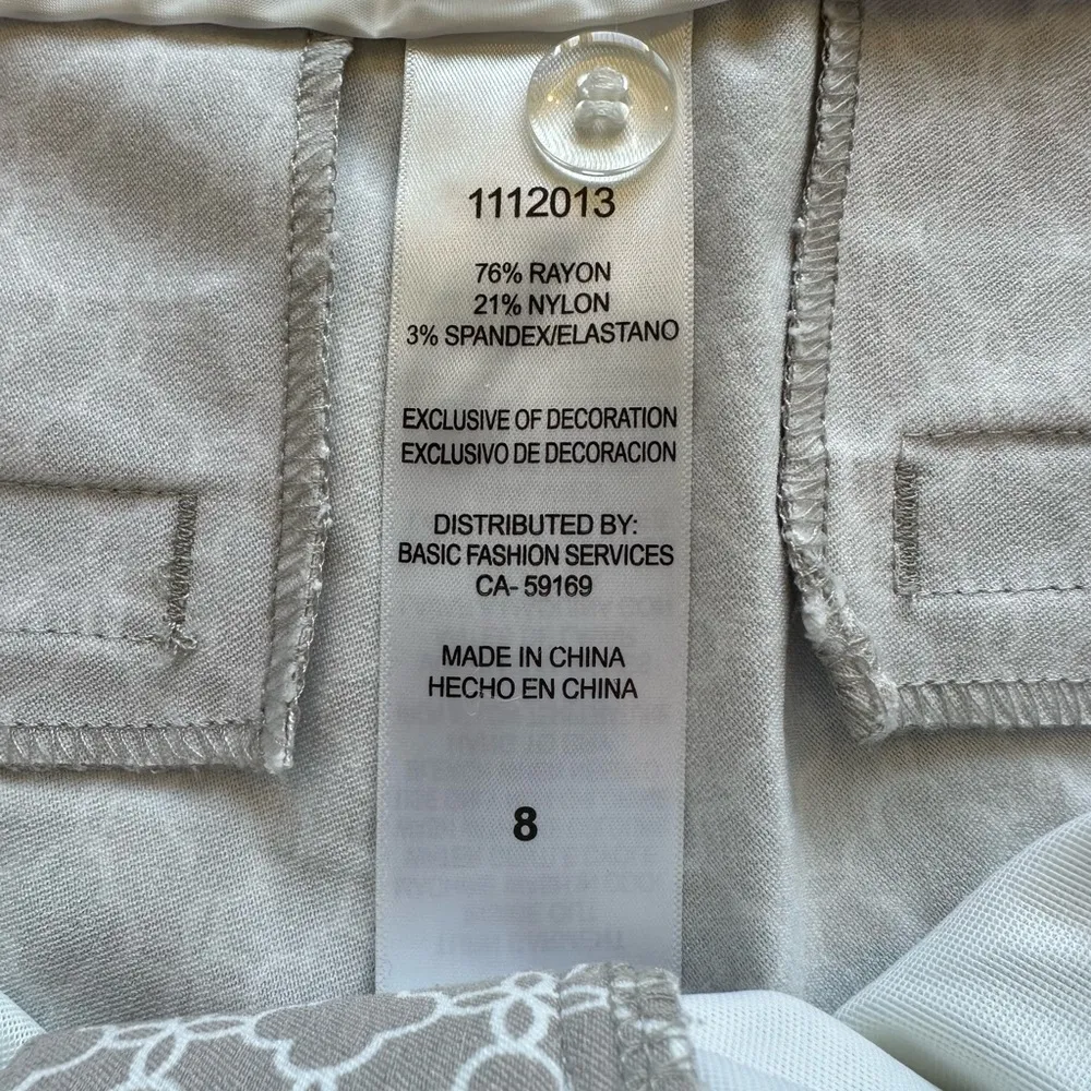 Mario Serrani Italy Size 8 Comfort‎ Stretch Chino Shorts Tan Geometric Print - Image 5