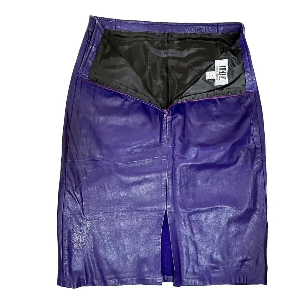 Vintage Firenze Santa Barbara Purple Leather High - Image 4