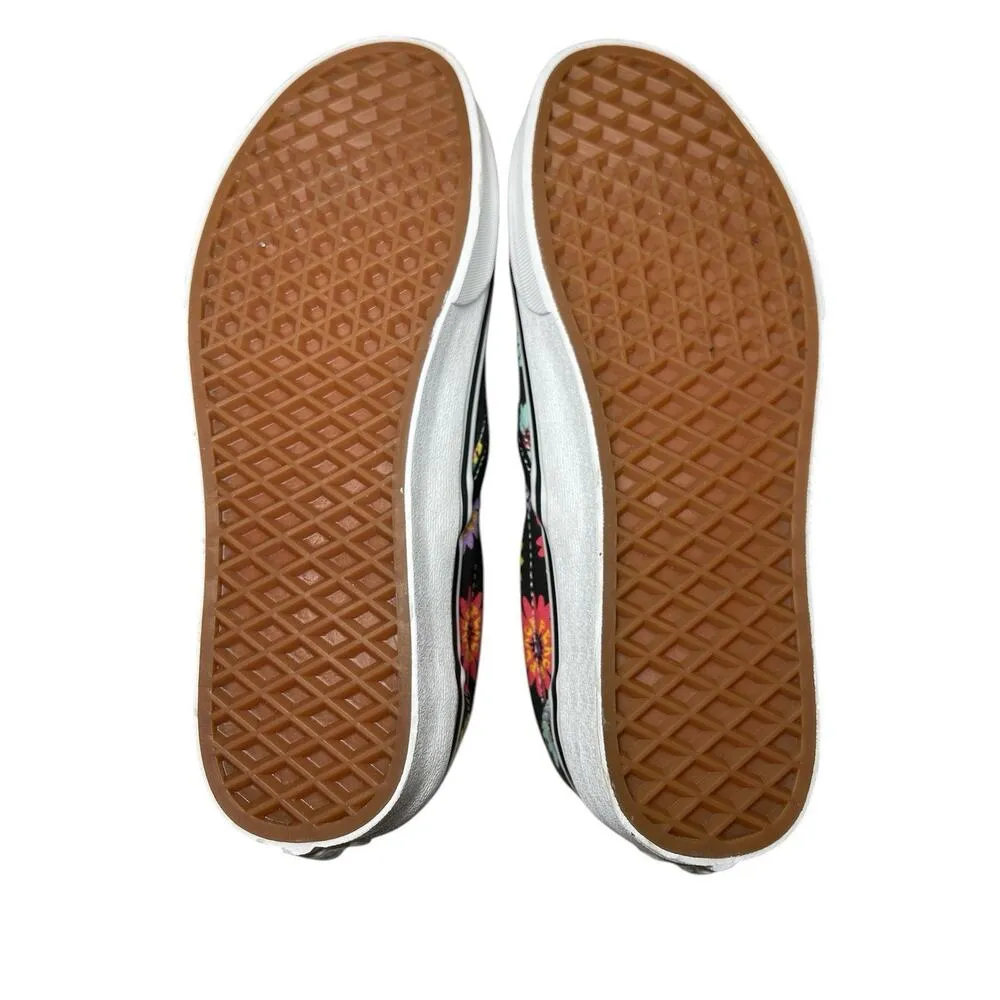 Vans Classic Slip On Peace Floral Black Shoes Sneakers Womens Size 8 Mens 6.5 - Image 7