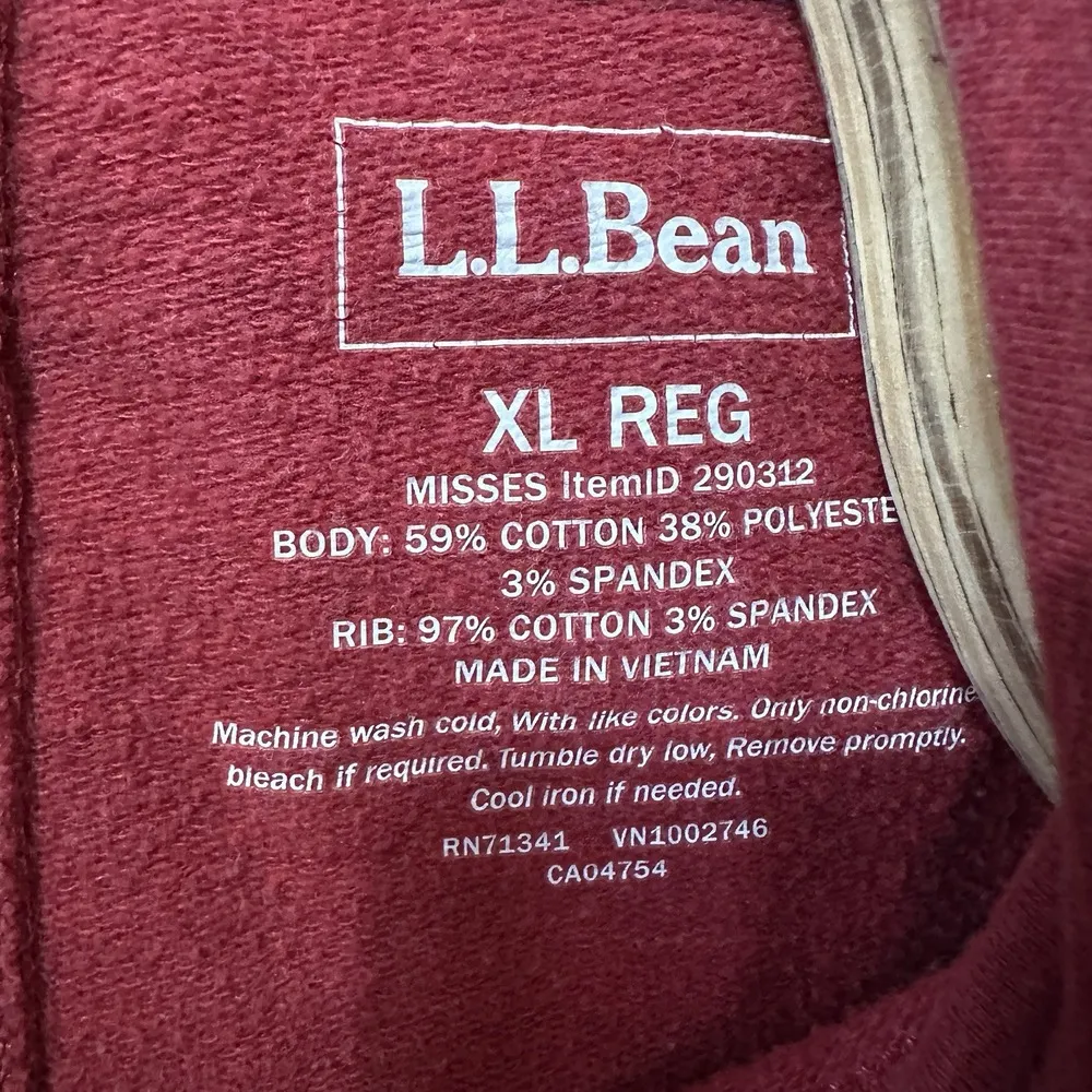L.L. Bean Cozy Pullover Women's Size XL Red Cowl Neck Sweatshirt 290312 - Image 5