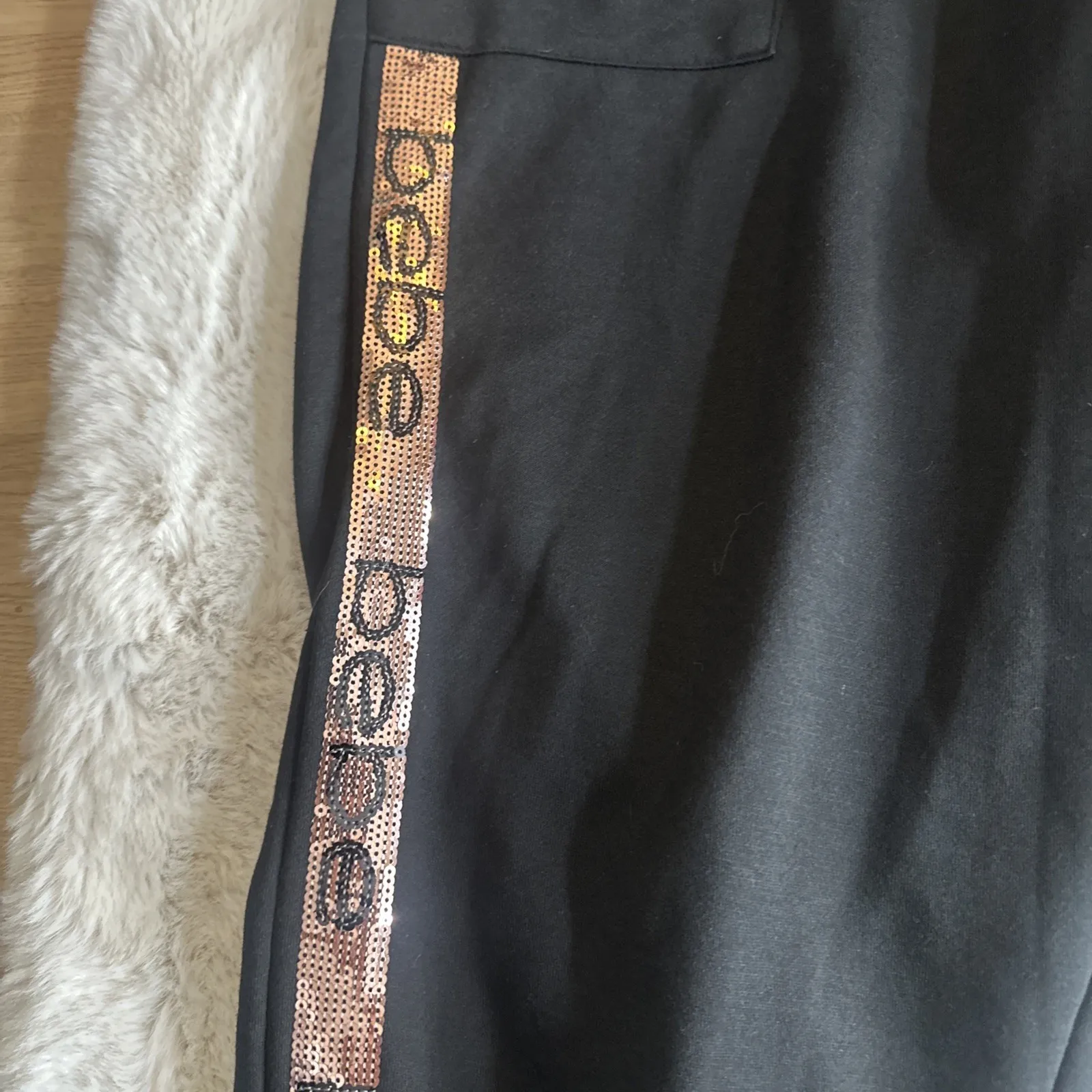 Bebe Women's Logo Sequined Jogger Black‎ 3X - Image 10