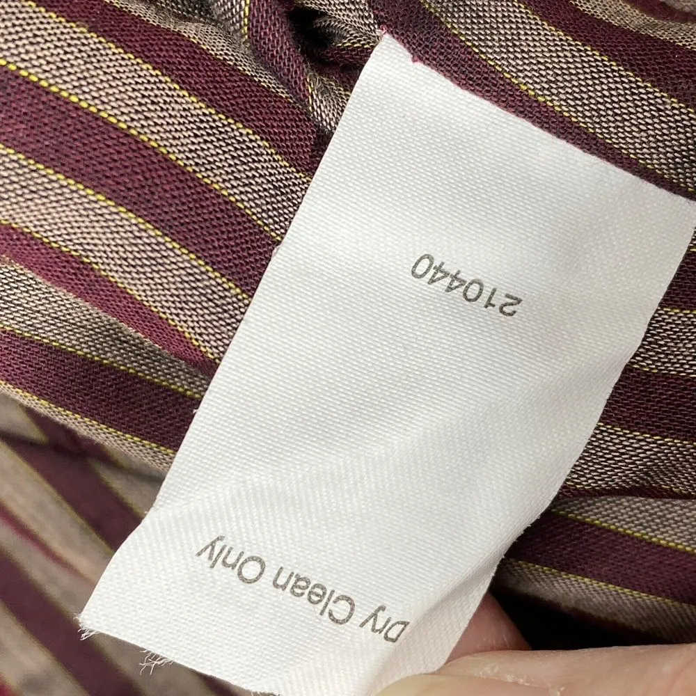 Cabi Smart Jacket Womens 12 Red Merlot Boucle Full Zip tweed‎ wool blend stripe - Image 8