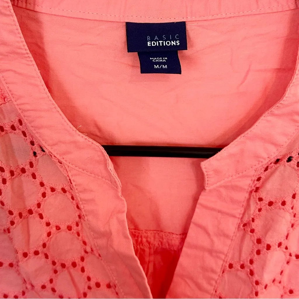 Basic Editions Coral Sleeveless Eyelet V - Image 2