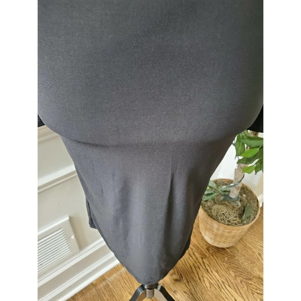 Auditions  Womens Solid Black Polyester Long Sleeve Knee Length Dress Size Medium - Image 4
