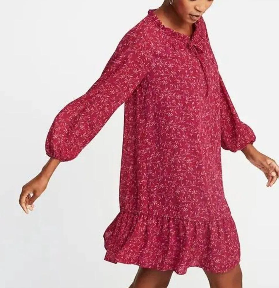 Georgette ruffle swing dress size large NWT - Image 3