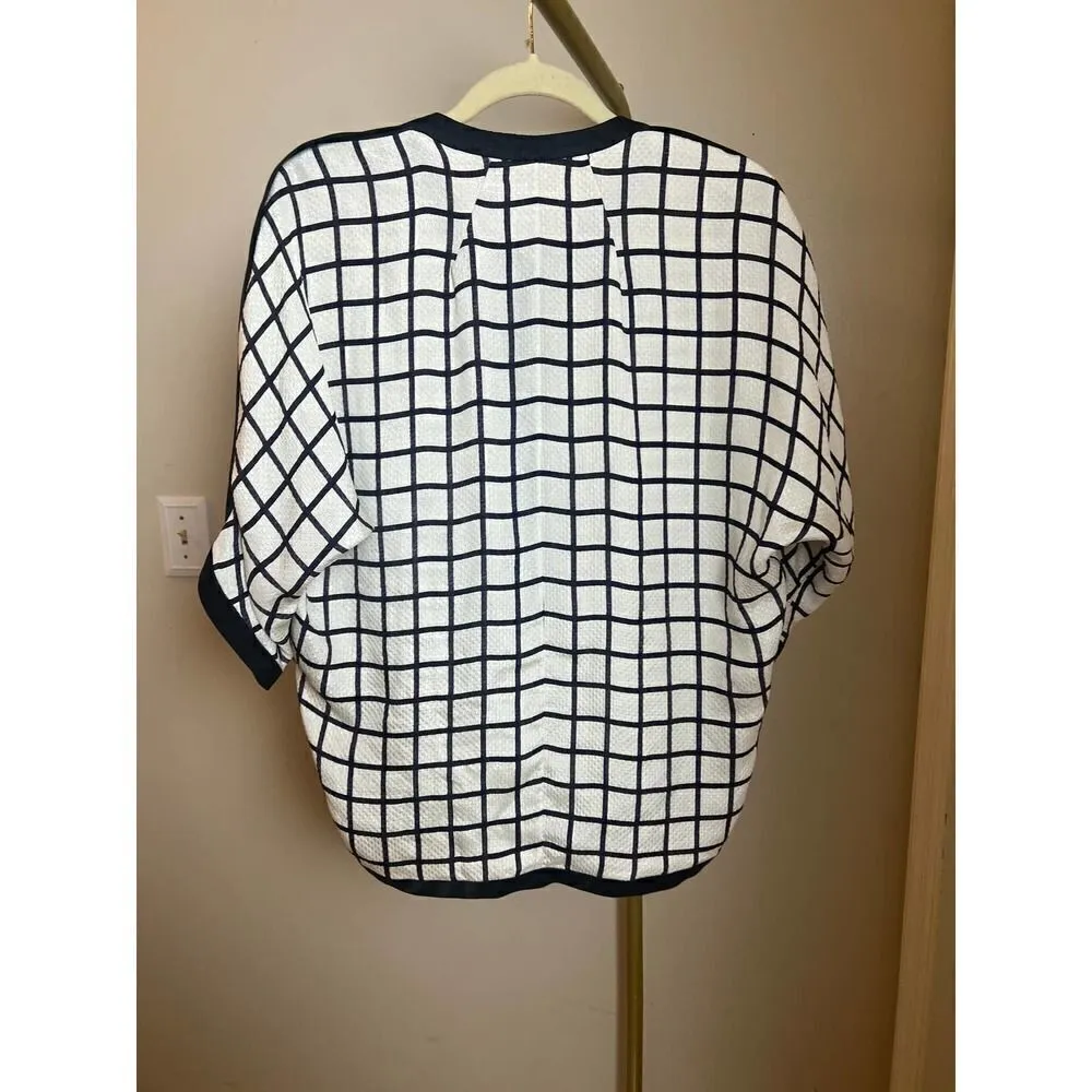Isabel Marant Etoile White Check Silk Blouse Sz. 40 (US L/8) - Image 5