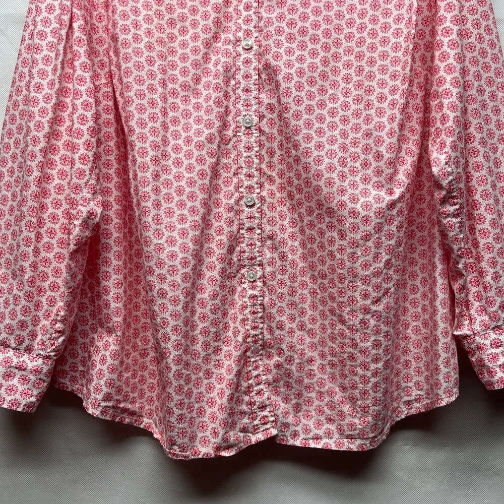 Charter Club Shirt Womens 18 Relaxed Fit Cotton Floral Career Office Old Money - Image 4