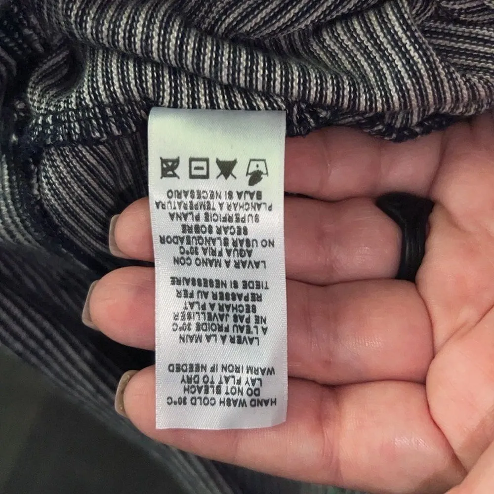 Sundry Soft Navy White Striped with Embroidered Cherries Long Sleeve Top Size 1 - Image 8