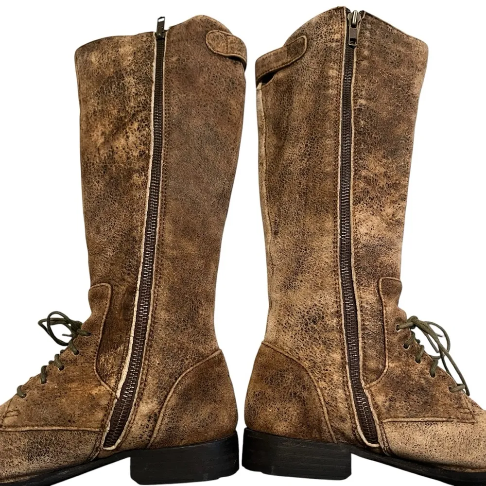 BORN Crown W82092 Gilmore Factory Distressed Leather Tall Riding Boots, Sz 5.5 Brown - Image 6