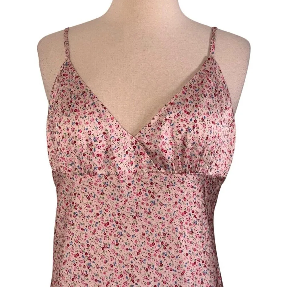 PRINCESS POLLY The Veronica Satin Floral Midi Dress Spaghetti Strap V Neck Sz 10 - Image 4