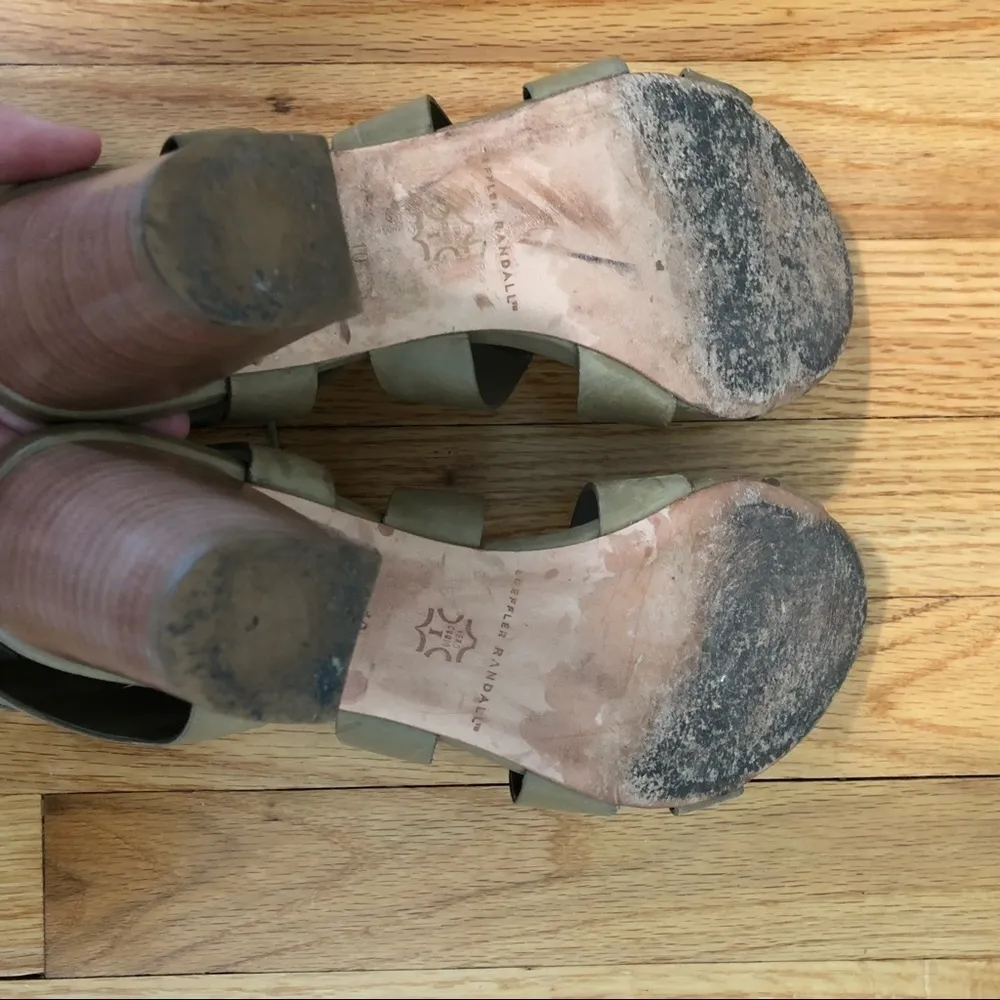 Loeffler Randall Hana Leather Lace-Up City Sandal Olive Green 10 - Image 8