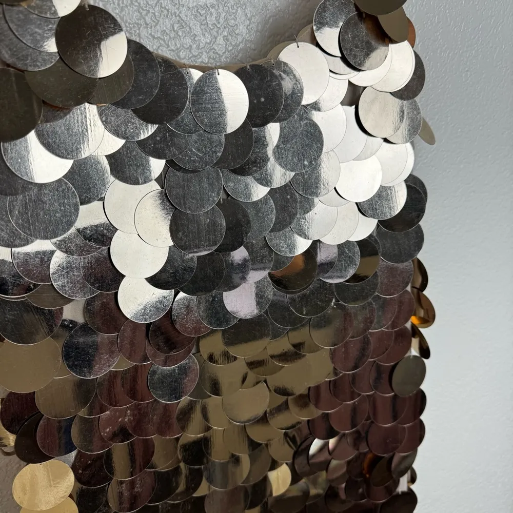 Alice + Olivia Contessa Paillette-Embellished Crepe De Chine Mini Dress Gold 2 - Image 5