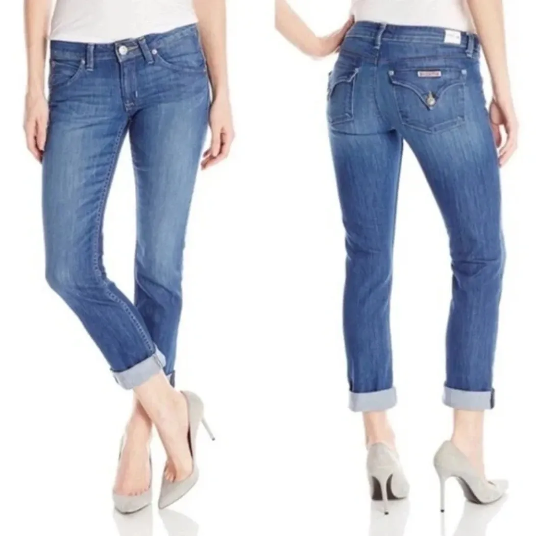 Hudson Bacara Straight Cropped Mid Rise Medium Wash Blue Jeans Womens Size 28 - Image 2