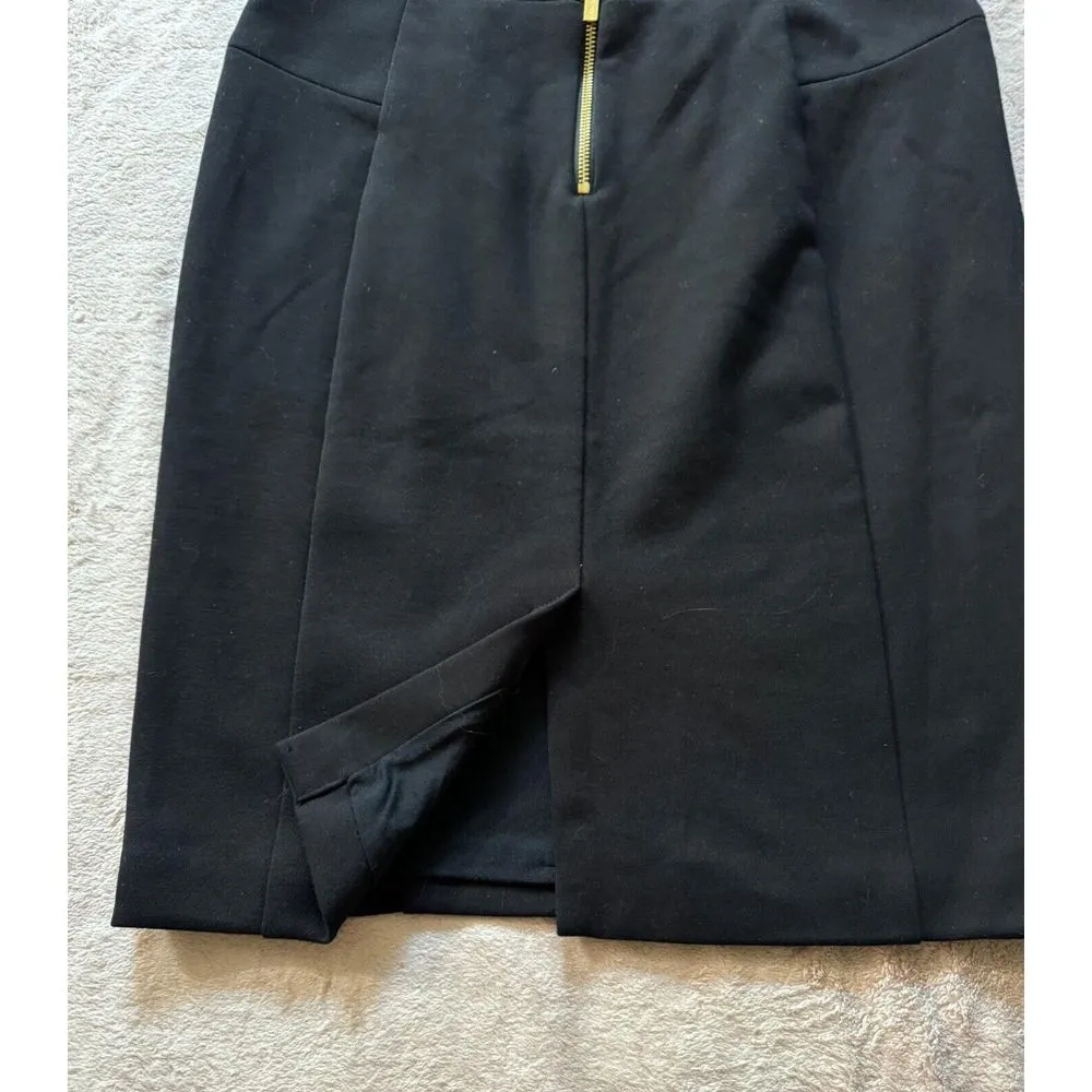 Michael Kors Basics Pencil Skirt Black‎ Faux Zipper Pocket Size 8 - Image 8