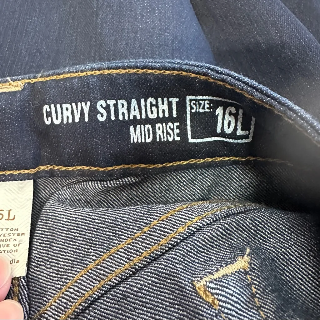 Sonoma Curvy Straight Blue Jeans Womens 16 L Long Blue Denim Mid Rise New Size undefined - Image 7