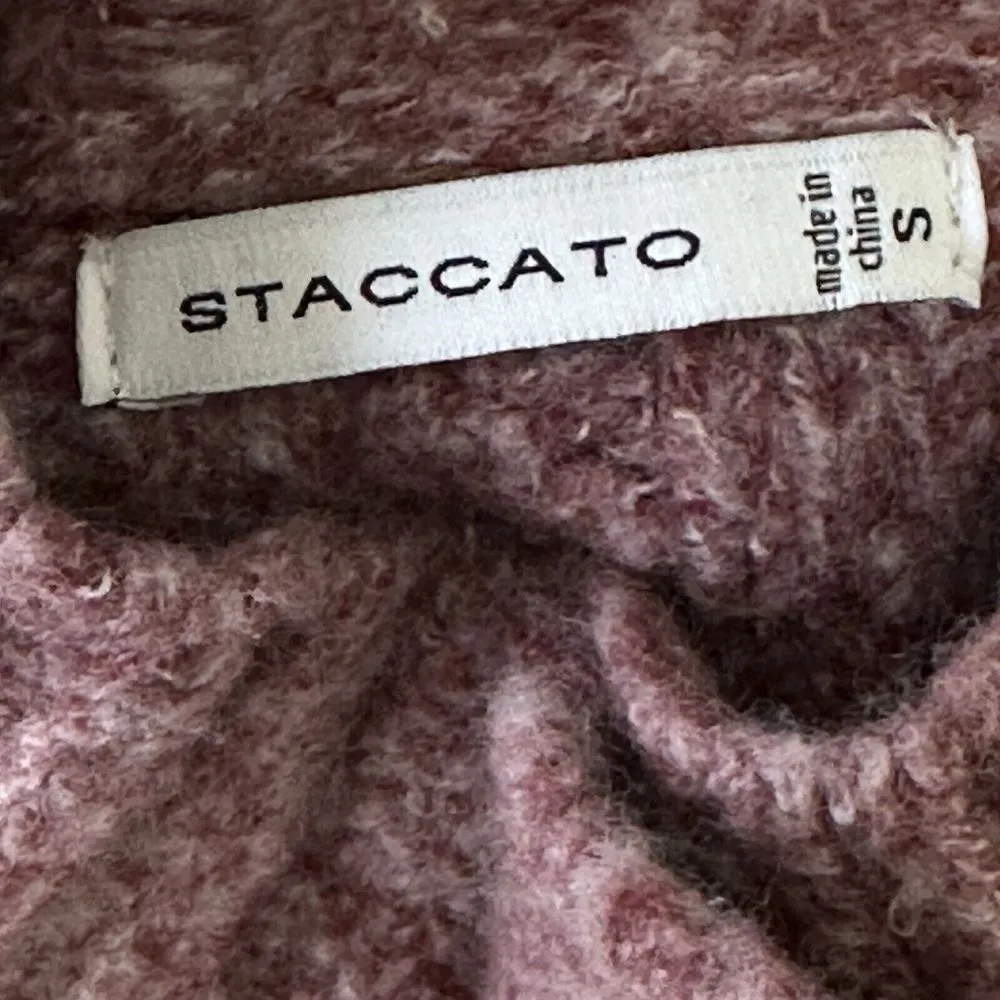 Staccato Sweater Women's Small Red Cable‎ Knit Cozy Long Sleeve Henley Soft - Image 8