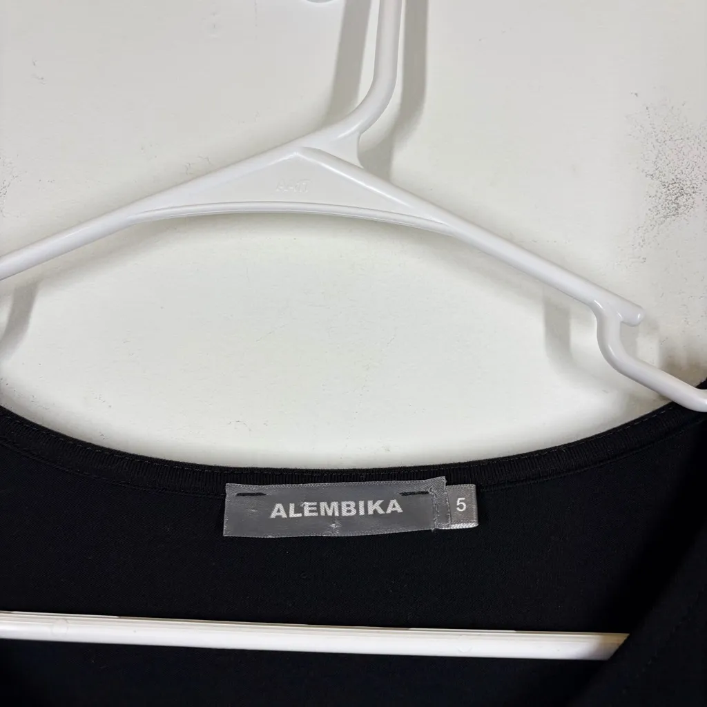 Alembika Solid Black Tunic Top Size 5 or US 14/16 - Image 8