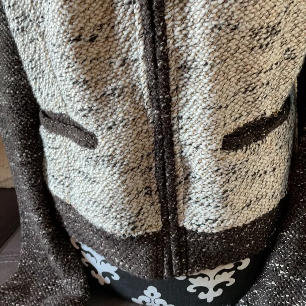 BLANC NOIR Cream & Brown Jacket Size Large - Image 3