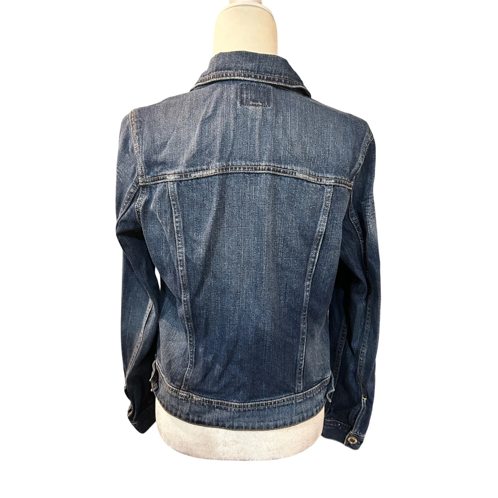 Denim‎ Jacket Womens Blue Jean Classic Casual Layering Essential Staple Size M - Image 4