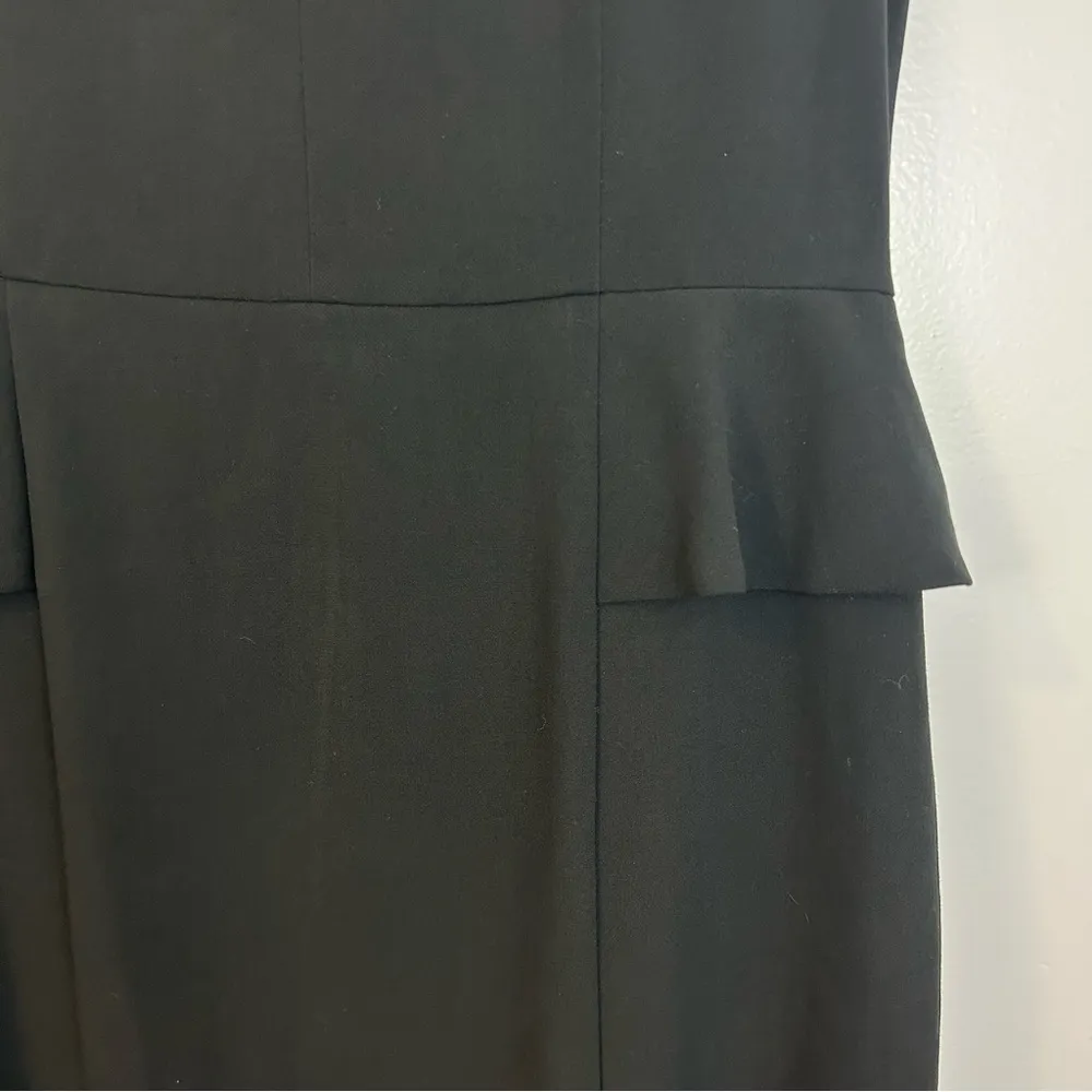 Adrianna Papell Black V-neckline Peplum Sheath Dress Size 12 - Image 7