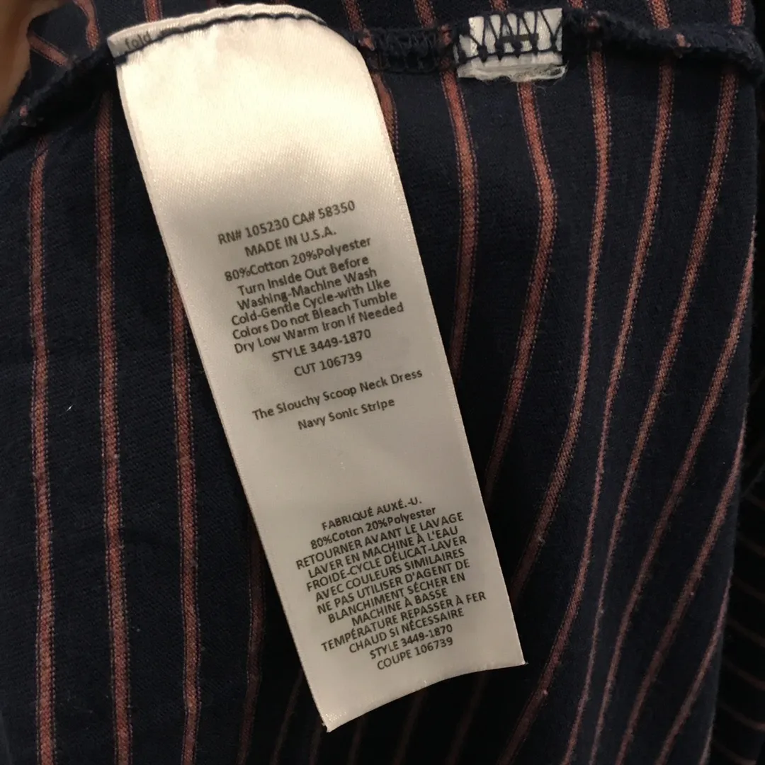 Current Elliott Navy Striped Jersey T-Shirt Dress - Image 10