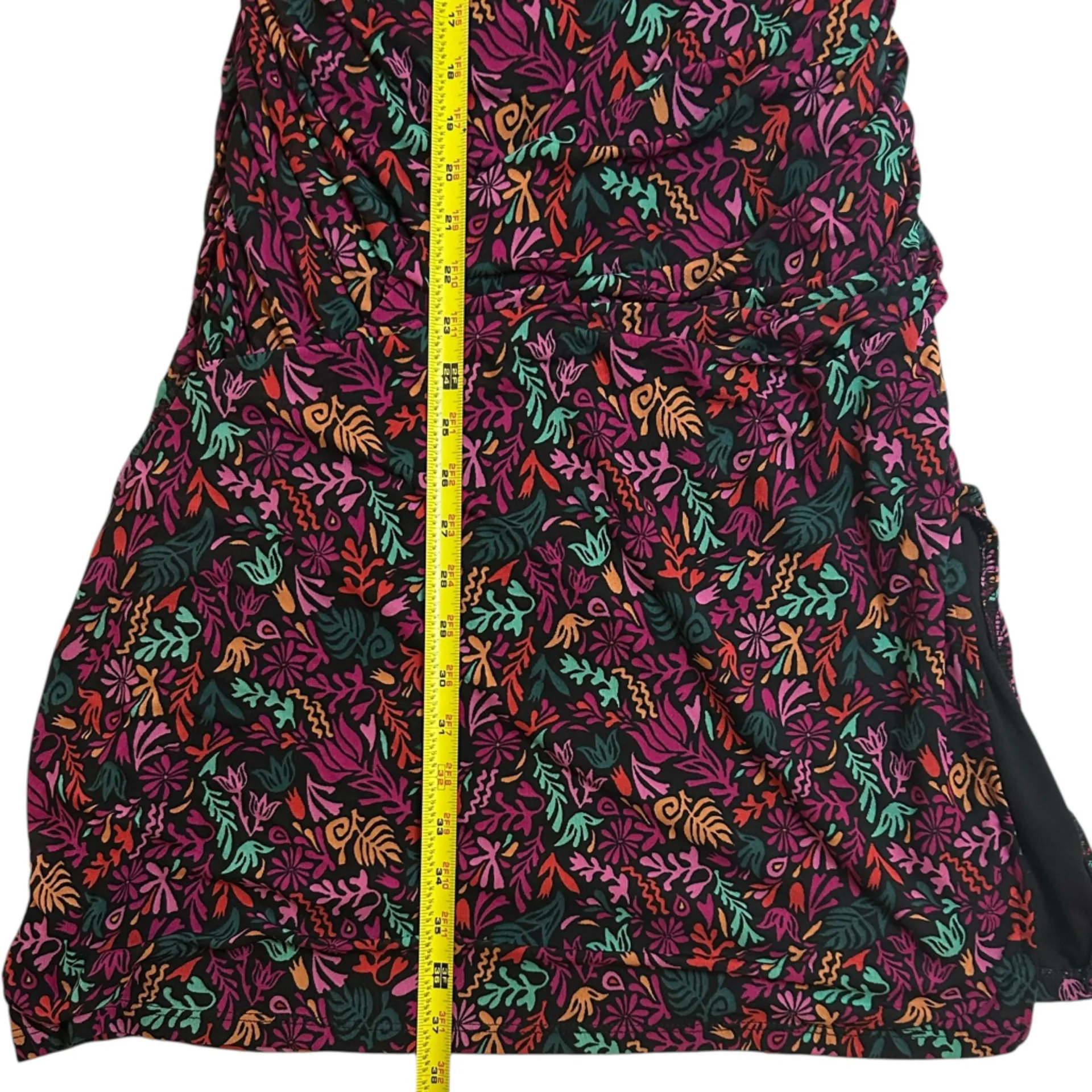 Ava & Viv Women’s Plus Black Floral Ruched Dress 2X – Multicolor Print - Image 5