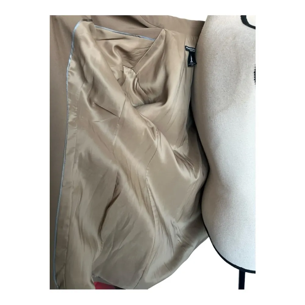 Peace Of Cloth Panticular Ruched Sleeve Beige Women’s Blazer Size 2 Gray - Image 8